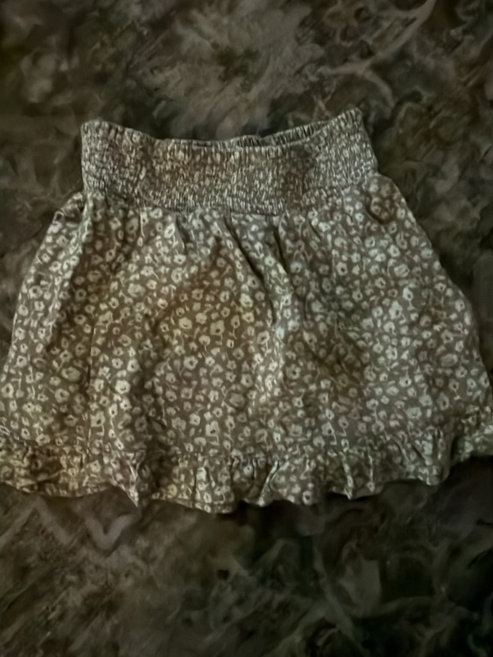 Rylee + Cru Brown Leopard Smocked Ruffle Skirt